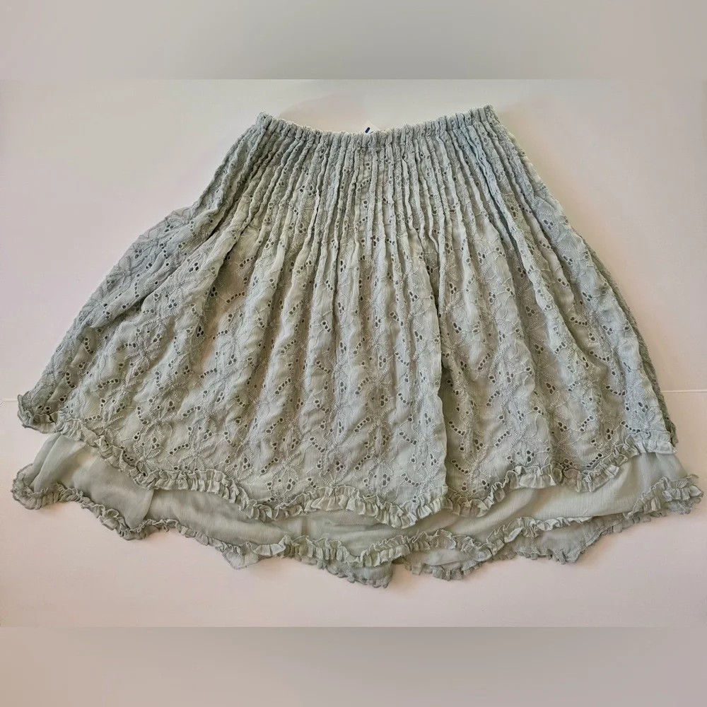 Free People Sanderson Midi Tea Skirt, Sky Grey, NWOT, Women’s Size XS/S - Picture 6 of 10